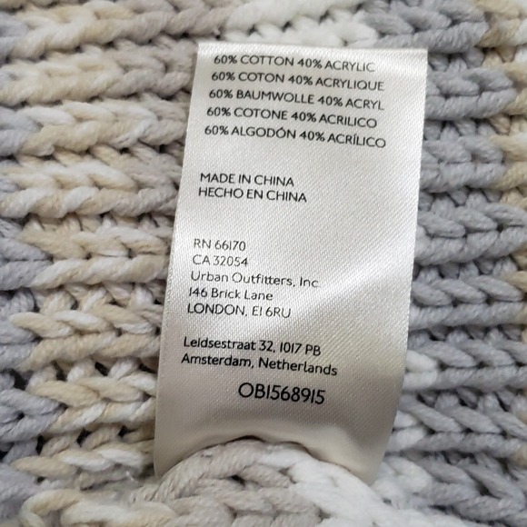 Free People Devon Striped Sweater Pullover Cropped Beige Size Large - Picture 9 of 10